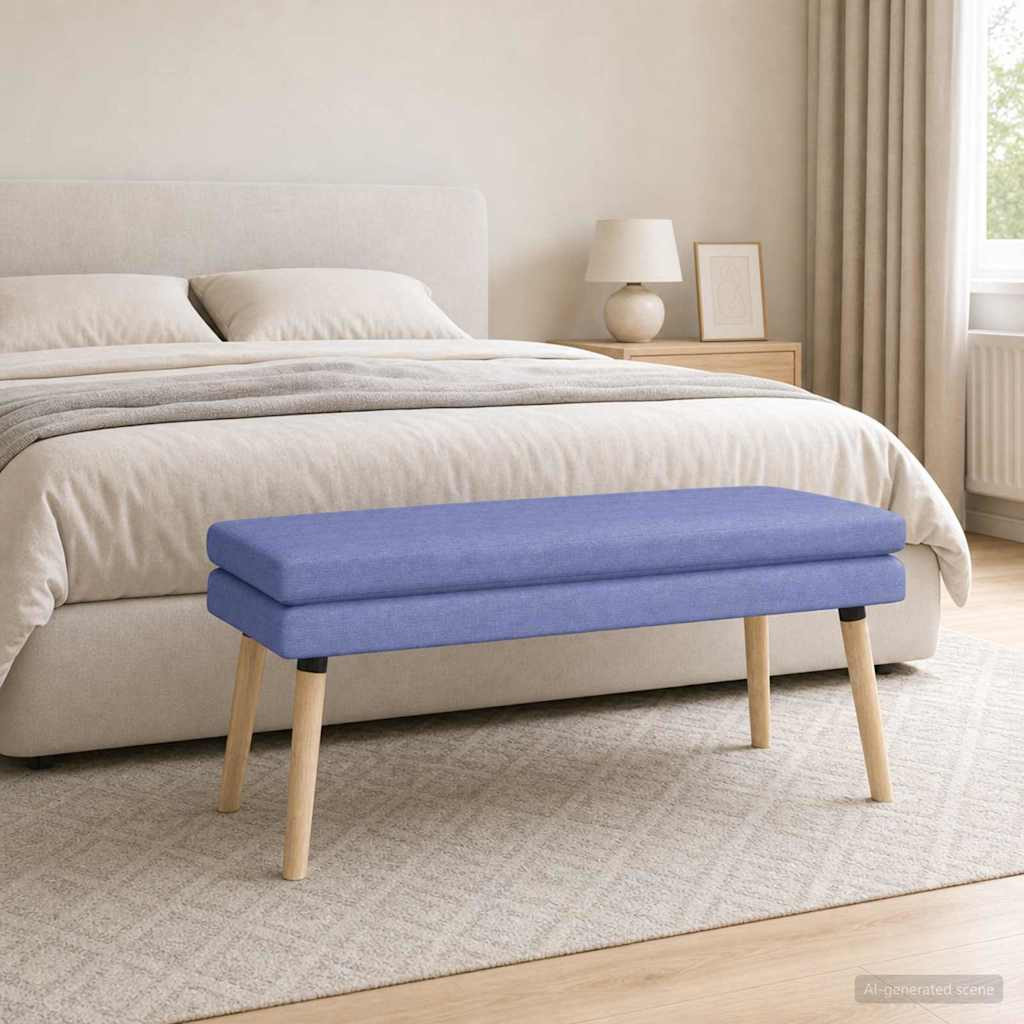 vidaXL Doppellagige Bank Jeans blau 110 x 40 x 47 cm Stoff