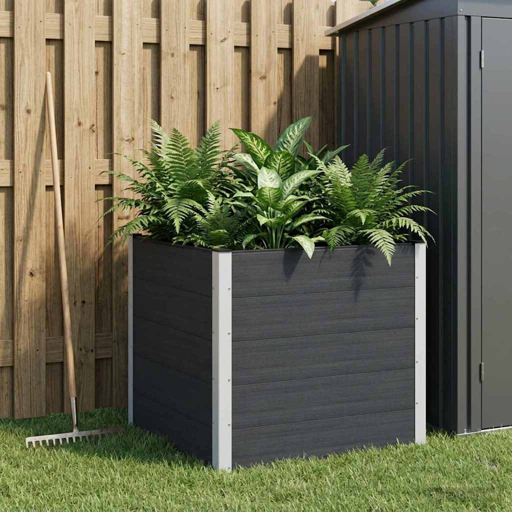 vidaXL Hochbeet Schwarz 100 x 100 x 91 cm WPC und Aluminium
