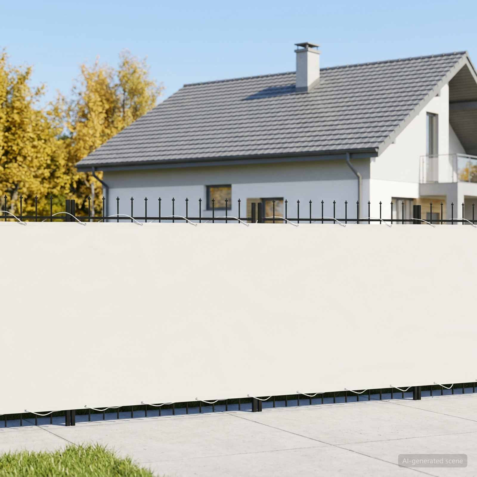 vidaXL Balkon Sichtschutz 180 x 200 cm Stoff mit PU-Beschichtung Weiß