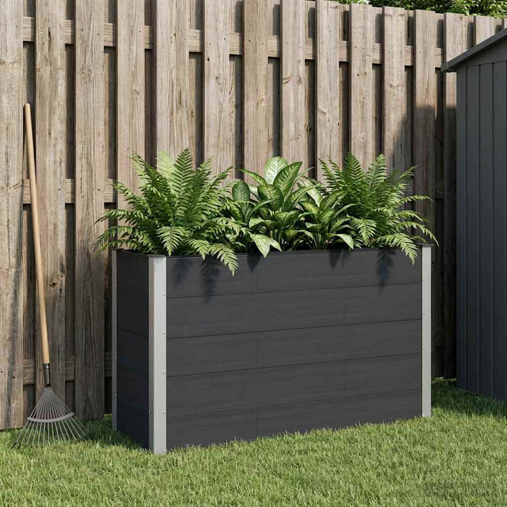 vidaXL Hochbeet Schwarz 150 x 50 x 91 cm WPC und Aluminium