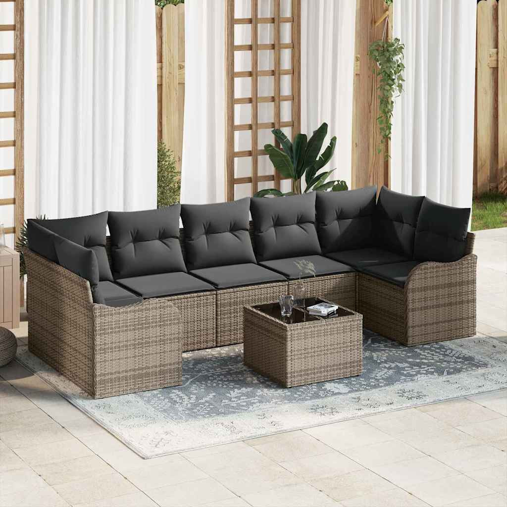 vidaXL Gartensofa-set Grau 55 x 55 x 37 cm Poly-Rattan