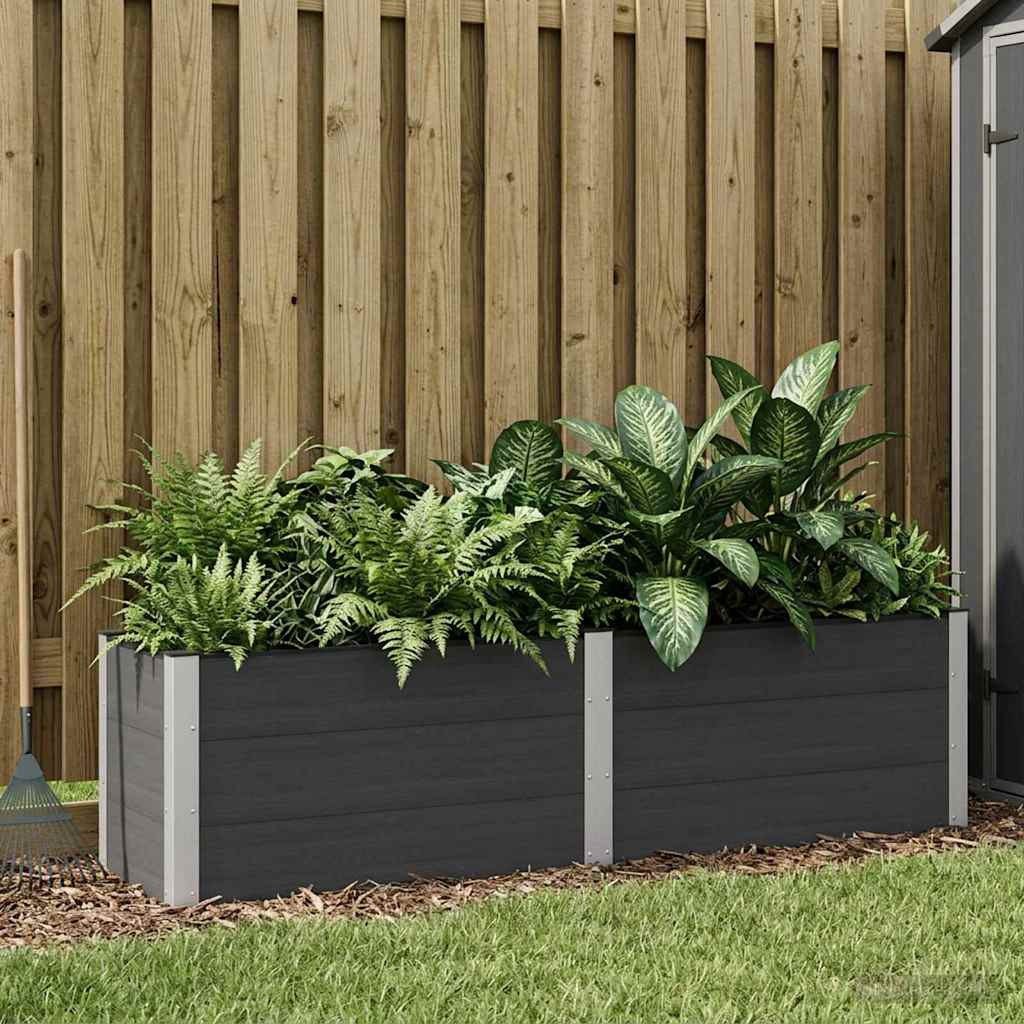 vidaXL Hochbeet Schwarz 200 x 50 x 54 cm WPC und Aluminium