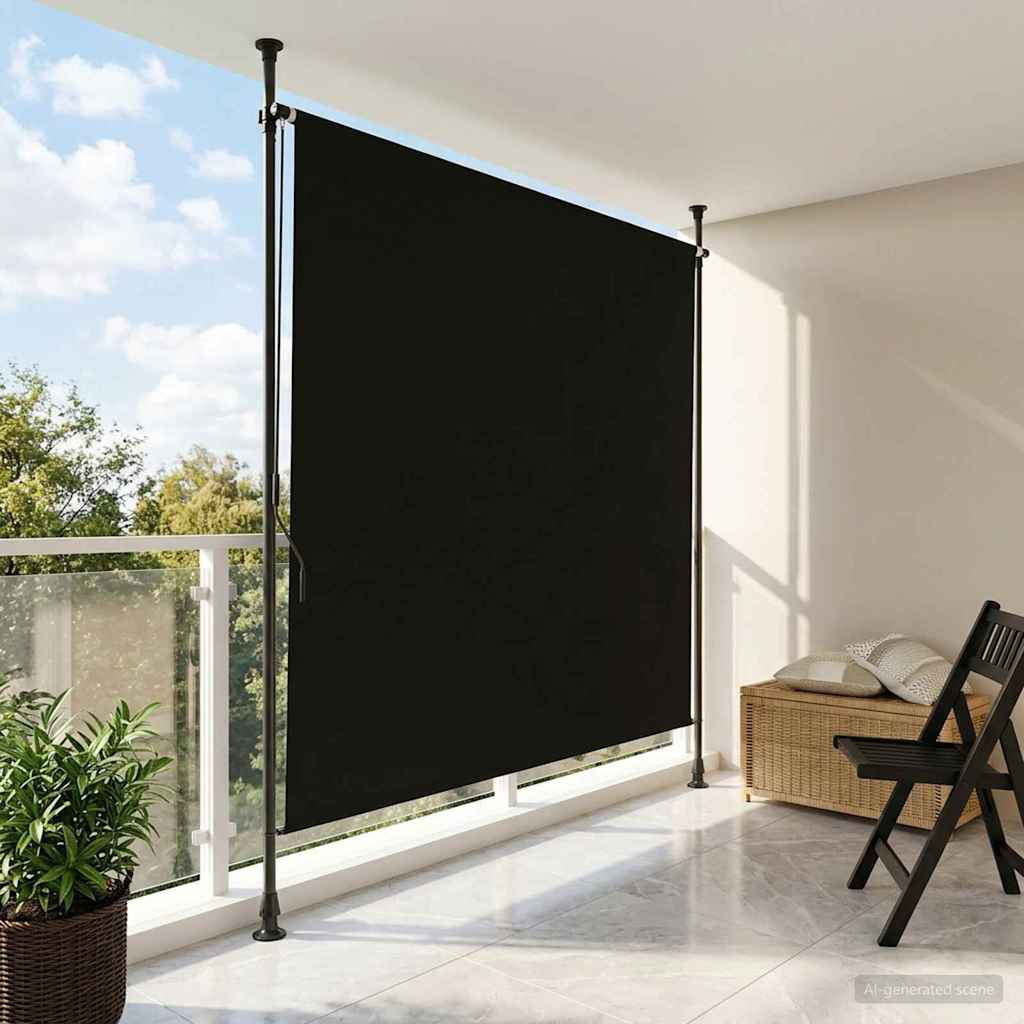 vidaXL Outdoor Rollo Schwarz 100 x 270 cm