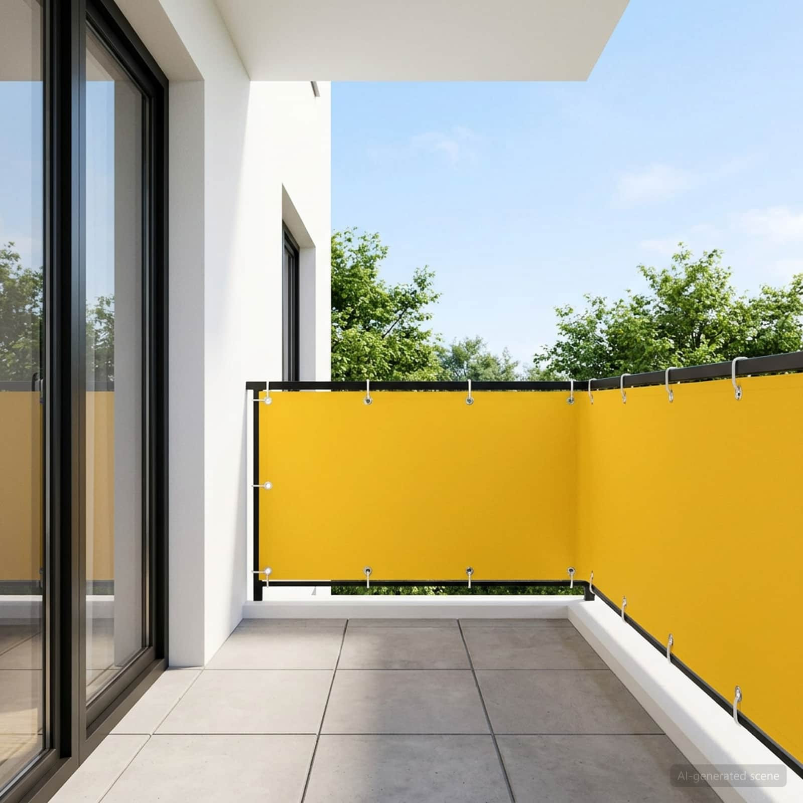 vidaXL Balkon Sichtschutz 150 x 1000 cm Stoff mit PU-Beschichtung Gelb