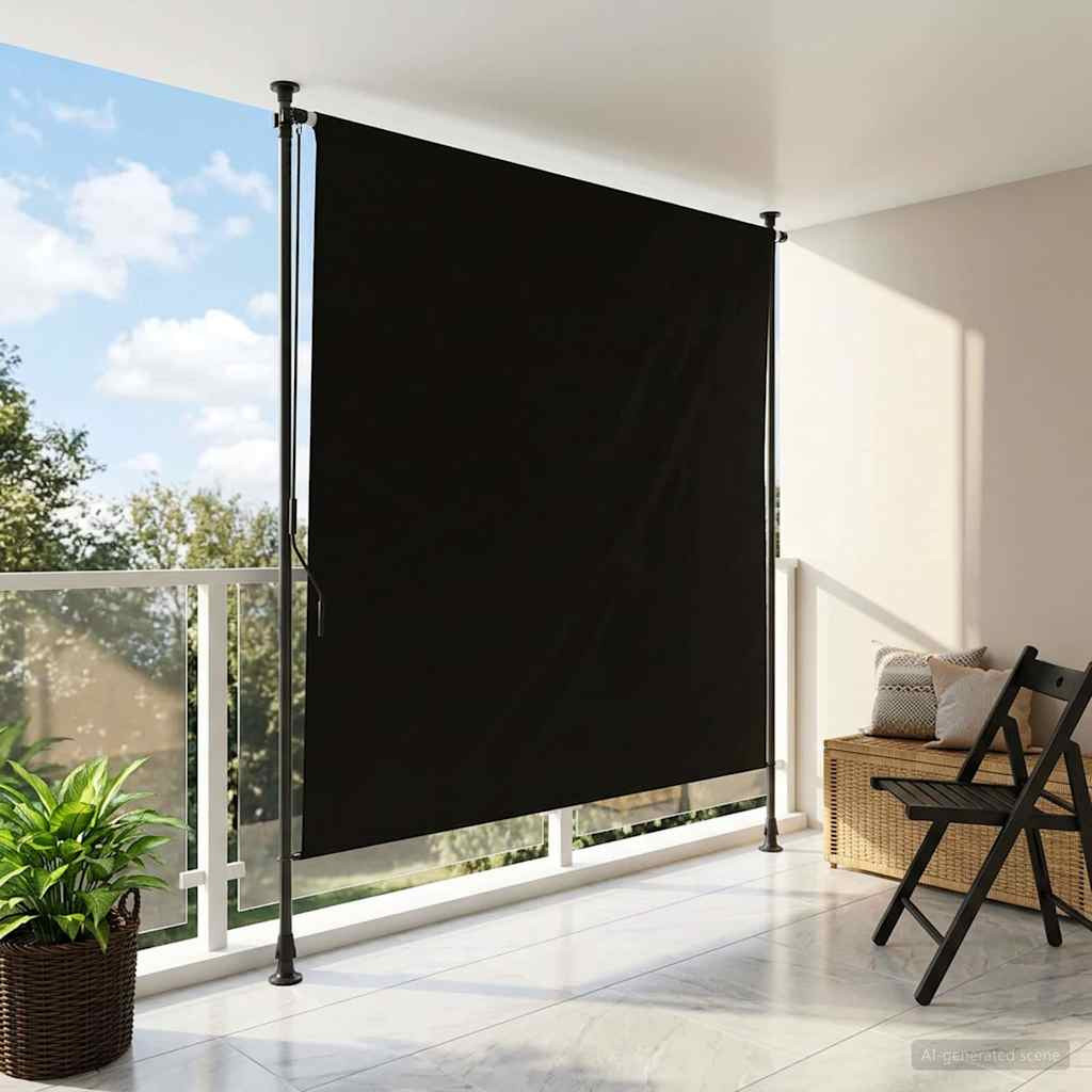 vidaXL Outdoor Rollo Schwarz 120 x 270 cm