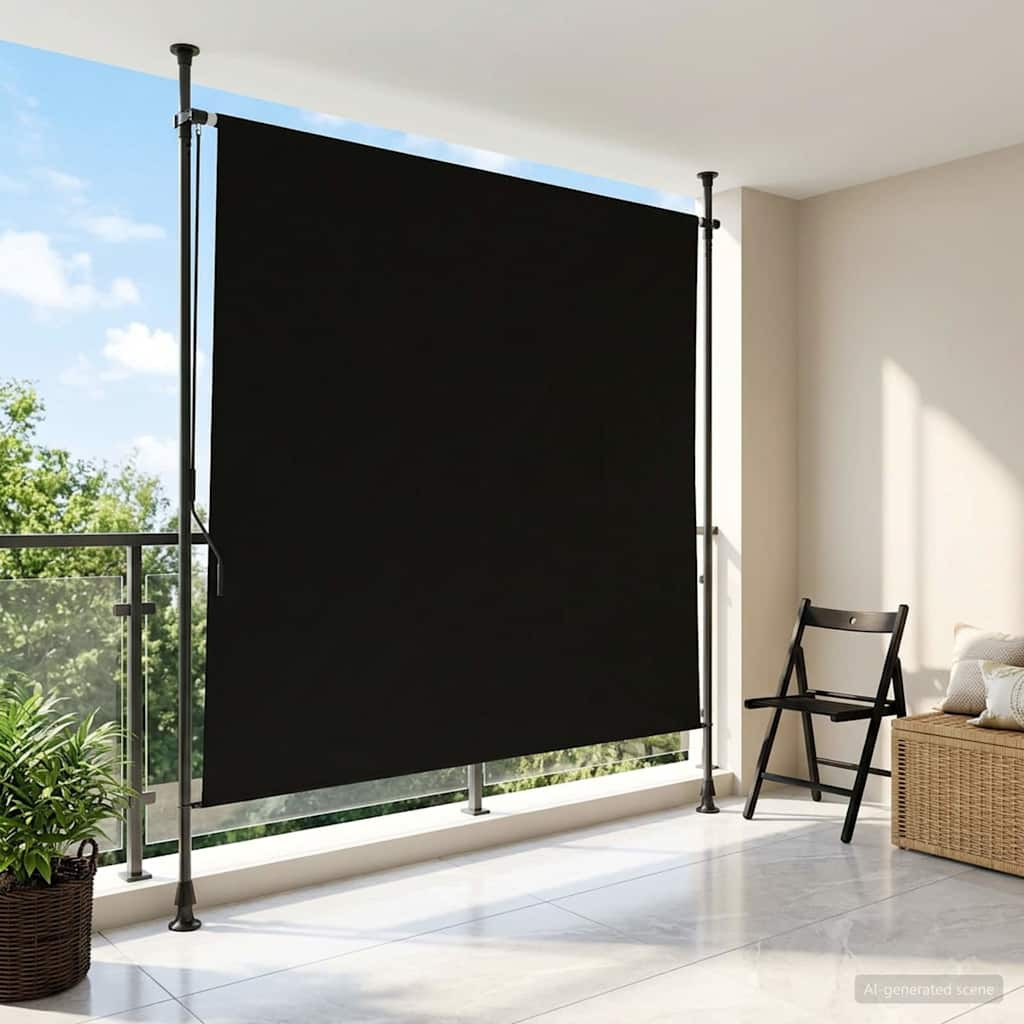 vidaXL Outdoor Rollo Schwarz 150 x 270 cm