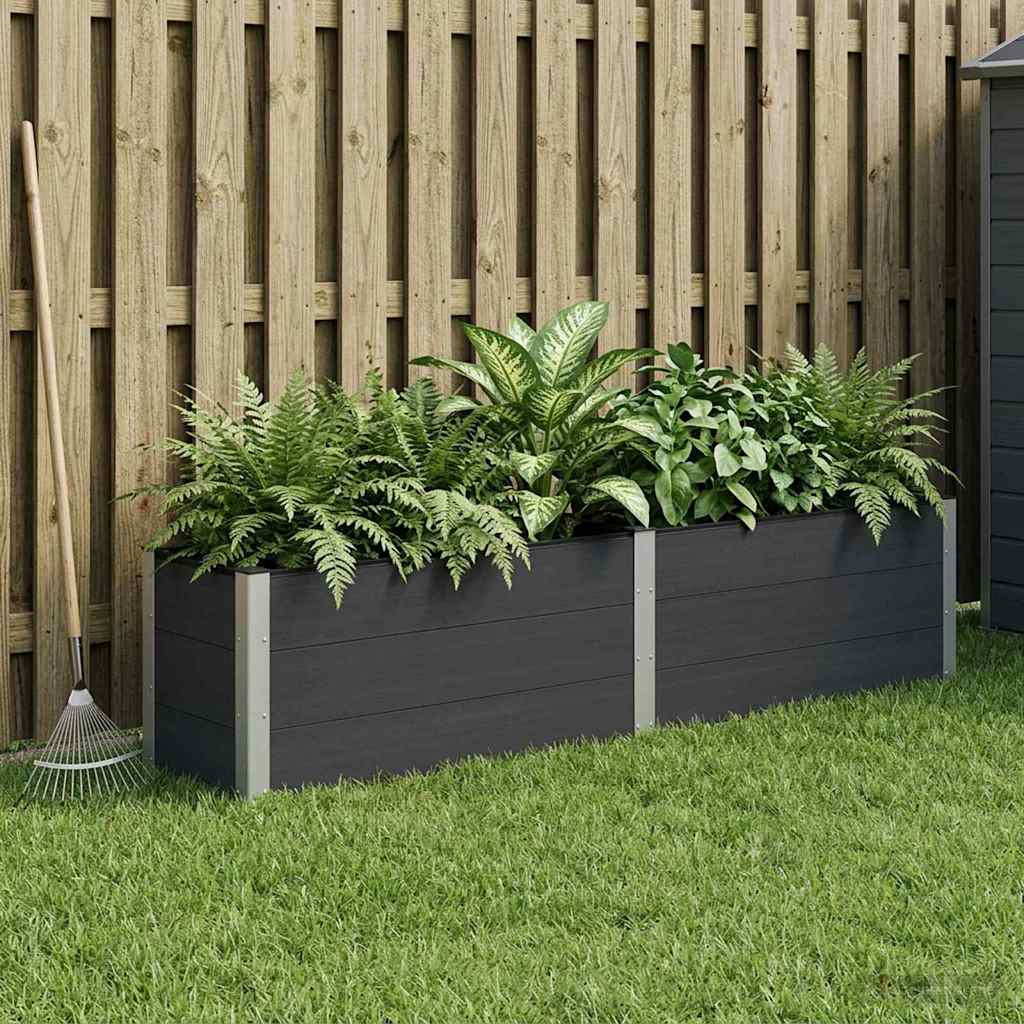 vidaXL Hochbeet Schwarz 250 x 50 x 54 cm WPC und Aluminium