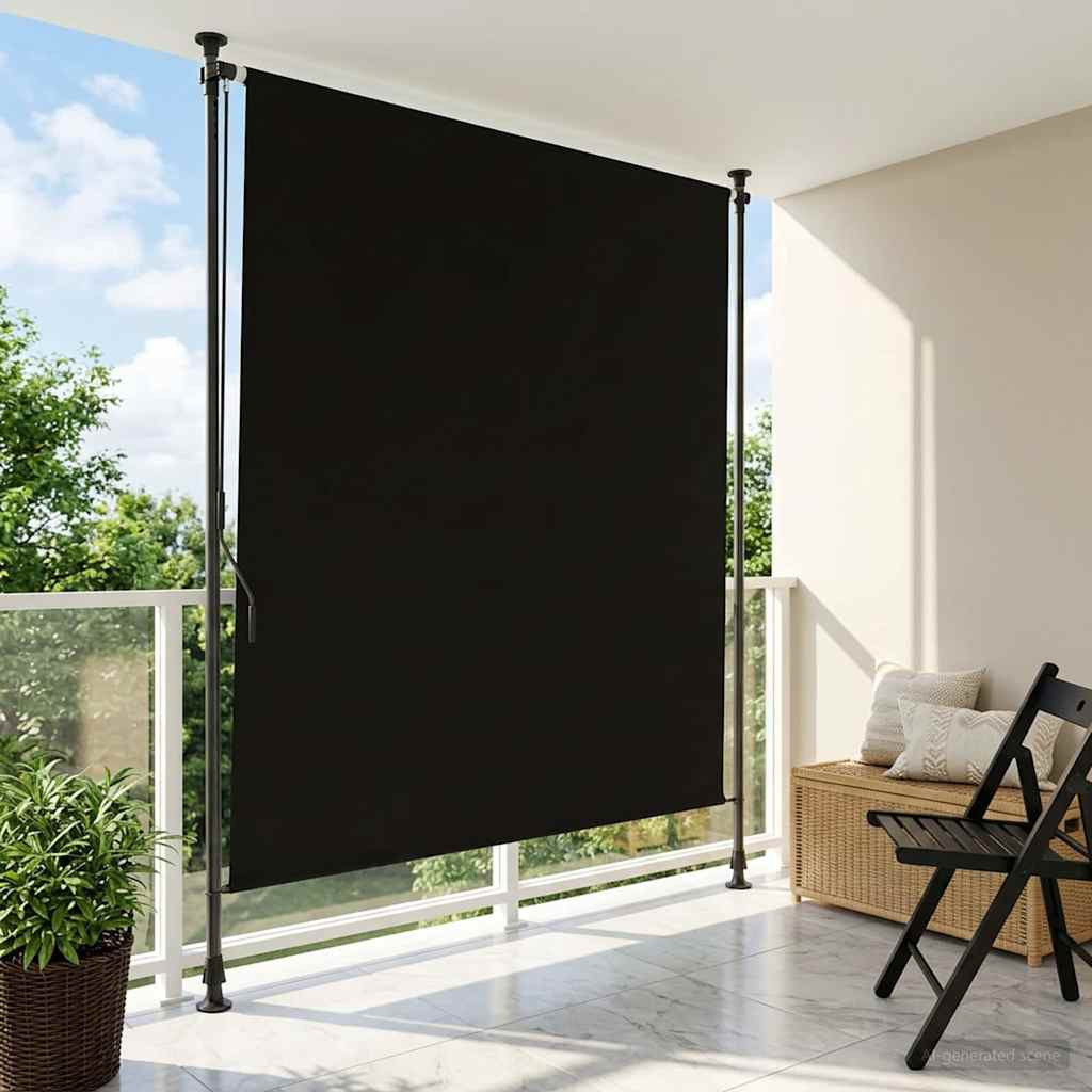 vidaXL Outdoor Rollo Schwarz 200 x 270 cm
