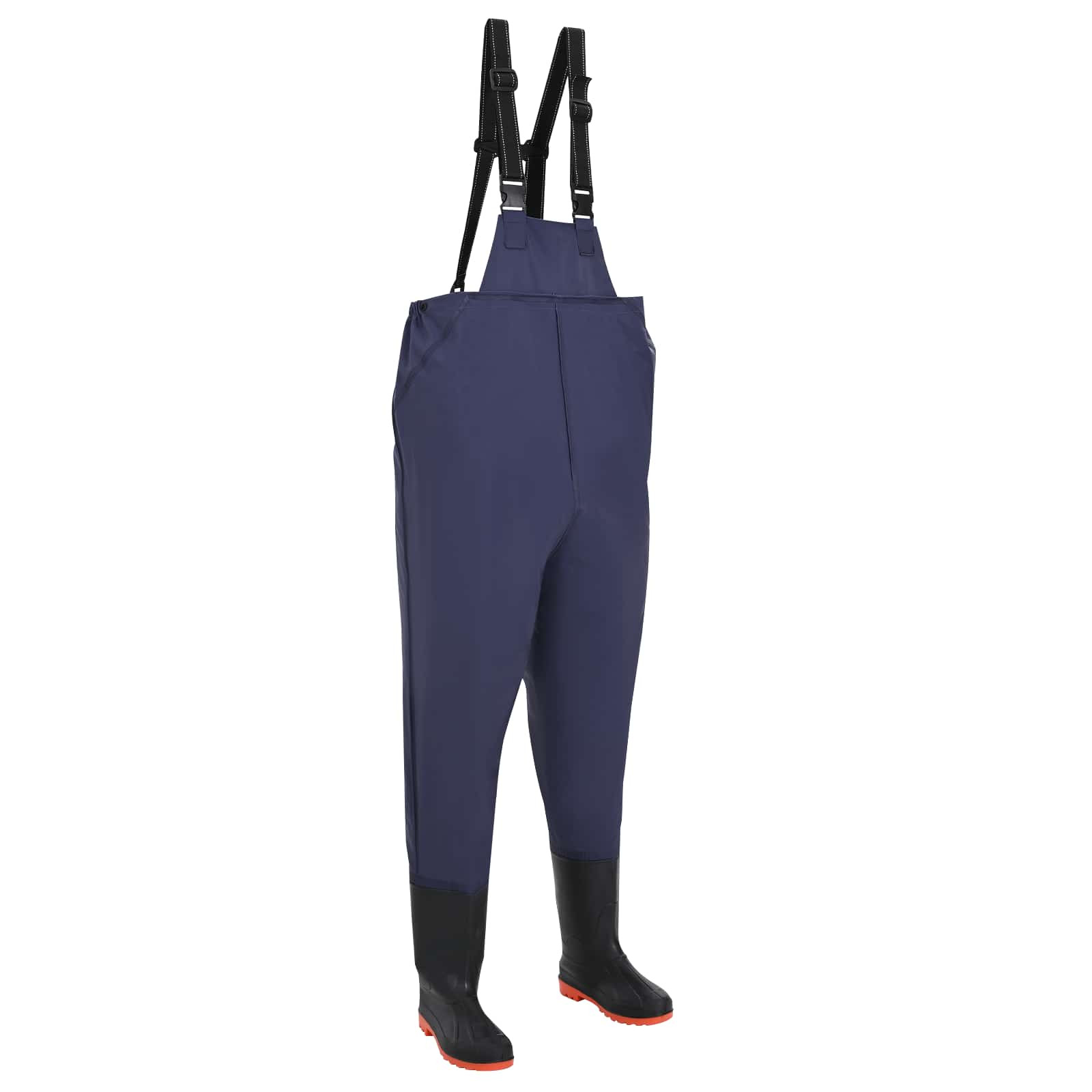 vidaXL Wathose mit Stiefeln PVC-beschichtetes Polyester Größe 38 Blau
