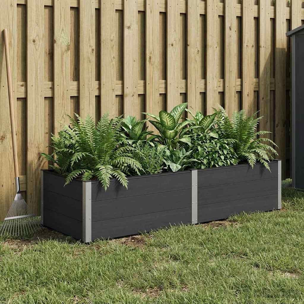 vidaXL Hochbeet Schwarz 250 x 100 x 54 cm WPC und Aluminium