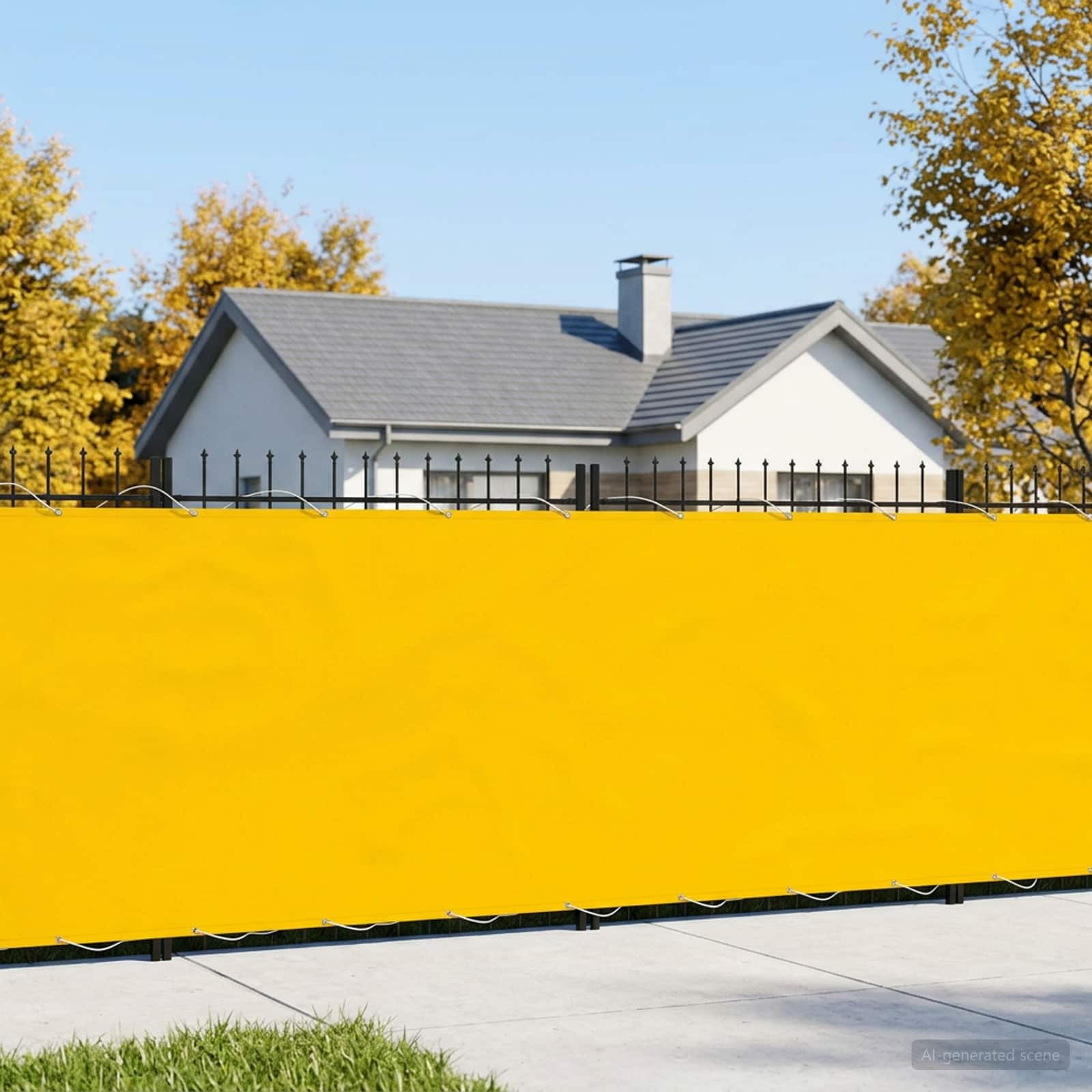 vidaXL Balkon Sichtschutz 180 x 400 cm Stoff mit PU-Beschichtung Gelb
