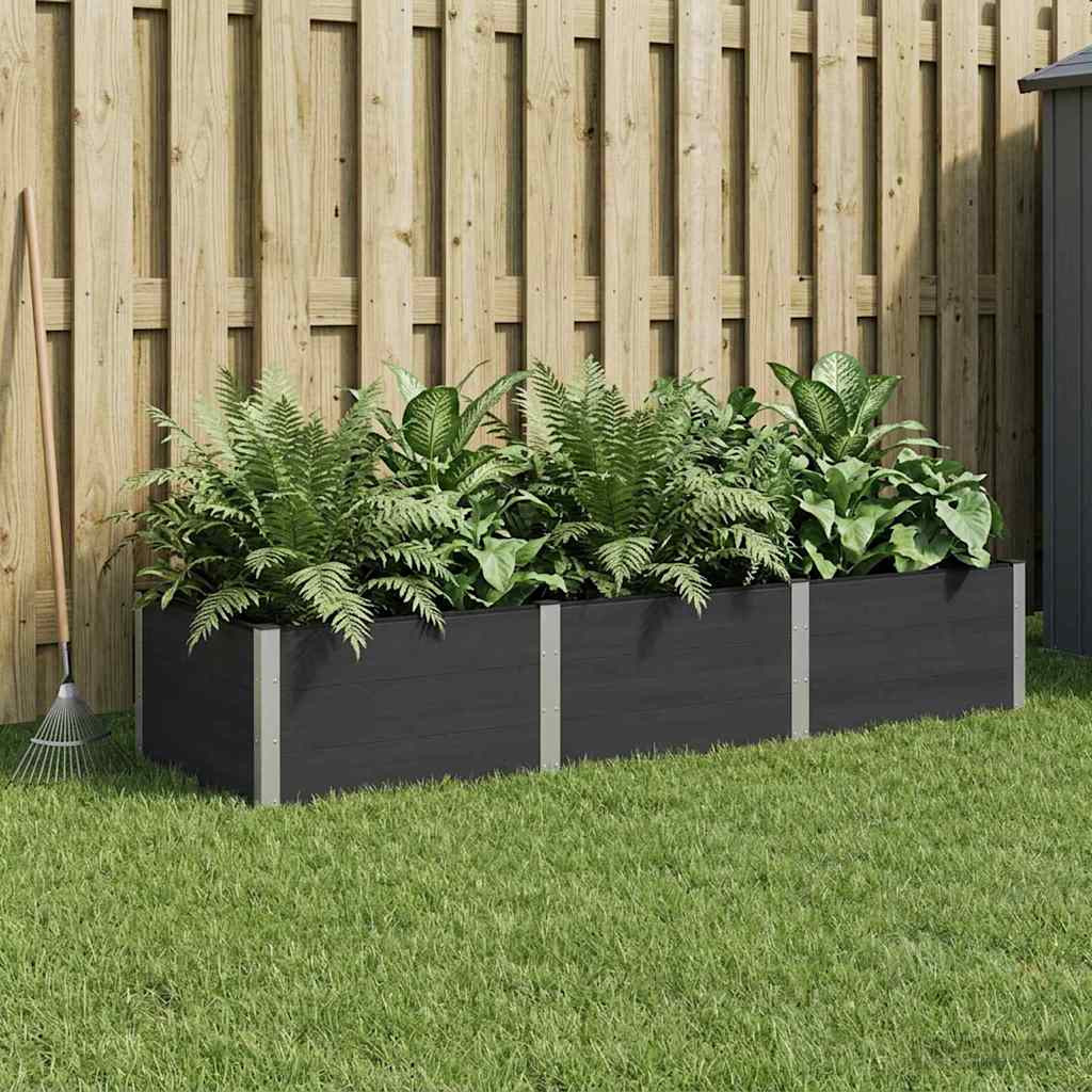 vidaXL Hochbeet Schwarz 300 x 100 x 54 cm WPC und Aluminium
