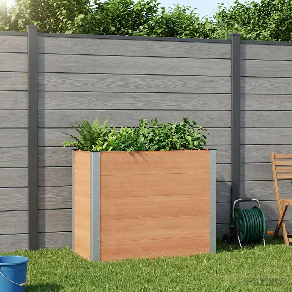 vidaXL Hochbeet Braun 100 x 50 x 91 cm WPC und Aluminium