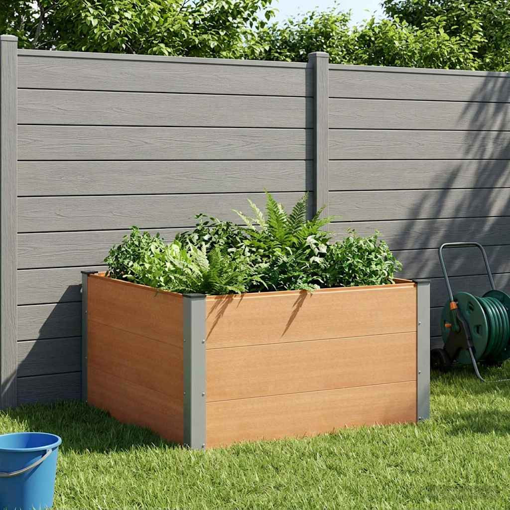 vidaXL Hochbeet Braun 100 x 100 x 54 cm WPC und Aluminium