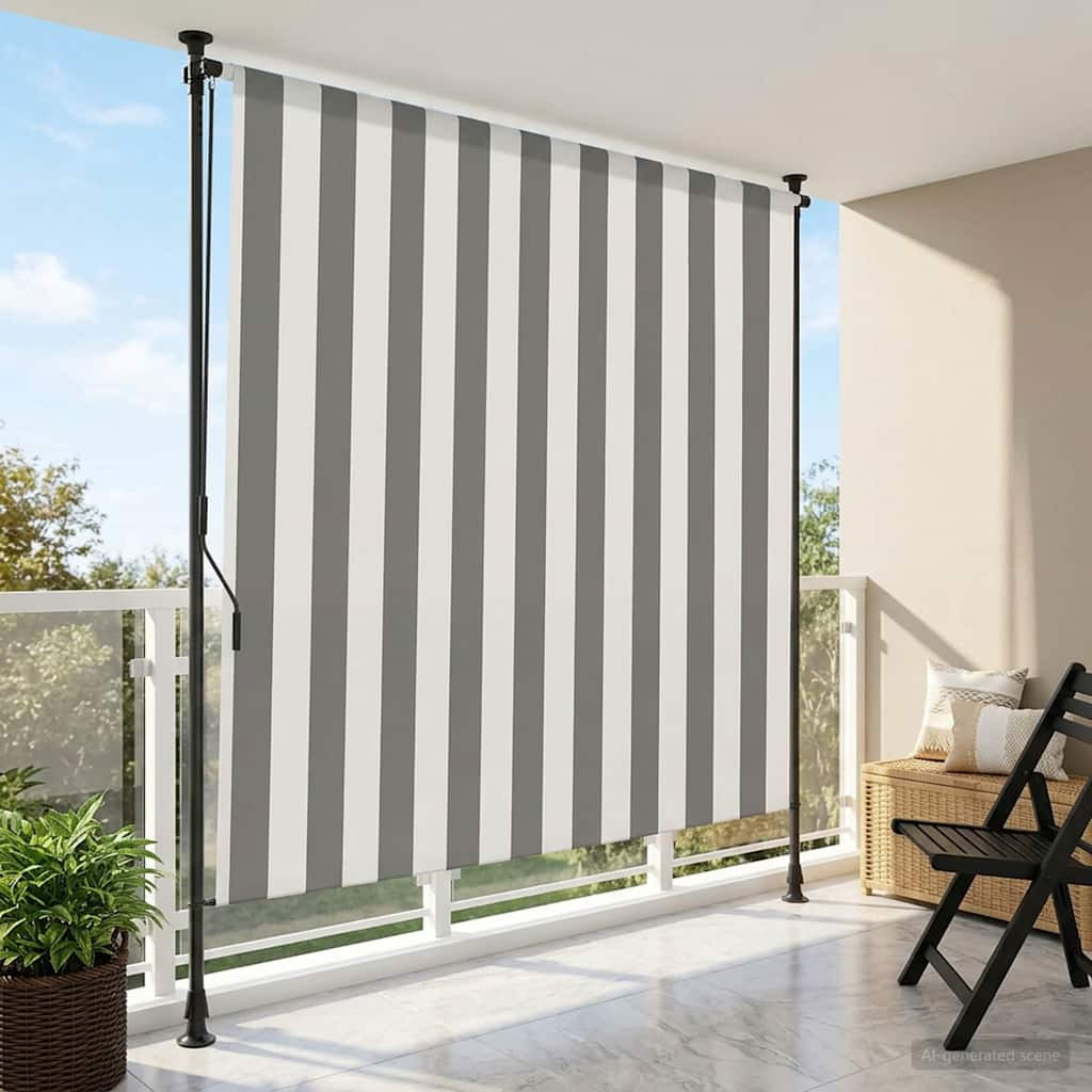 vidaXL Outdoor Rollo Anthrazit und Weiß 100 x 270 cm
