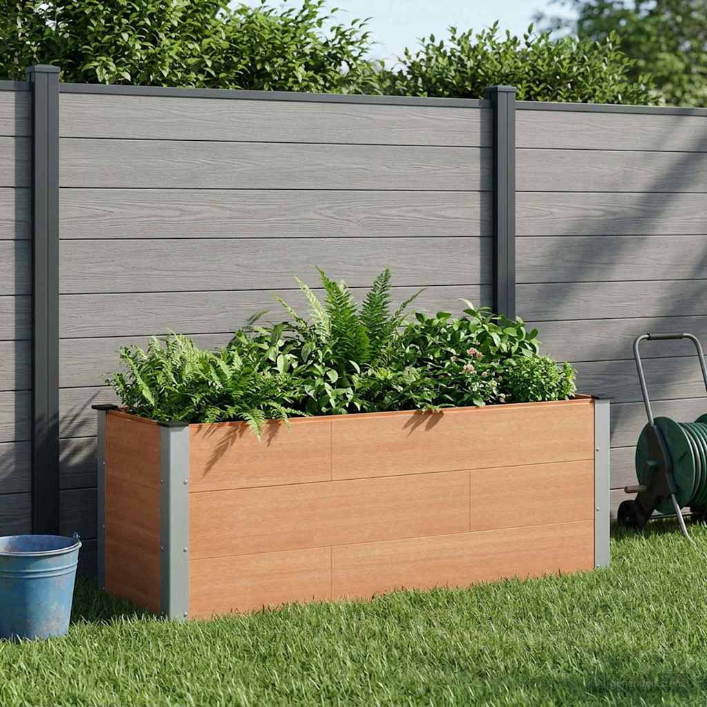 vidaXL Hochbeet Braun 150 x 50 x 54 cm WPC und Aluminium