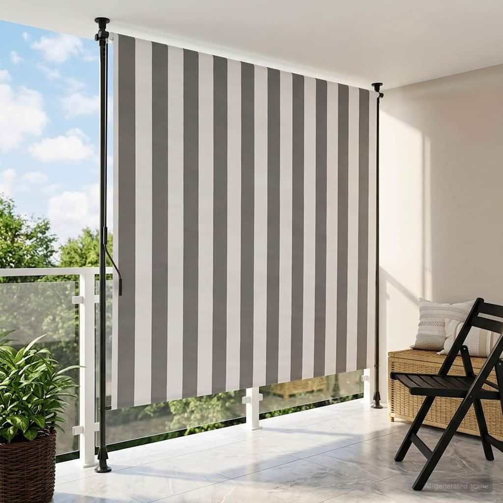 vidaXL Outdoor Rollo Anthrazit und Weiß 120 x 270 cm