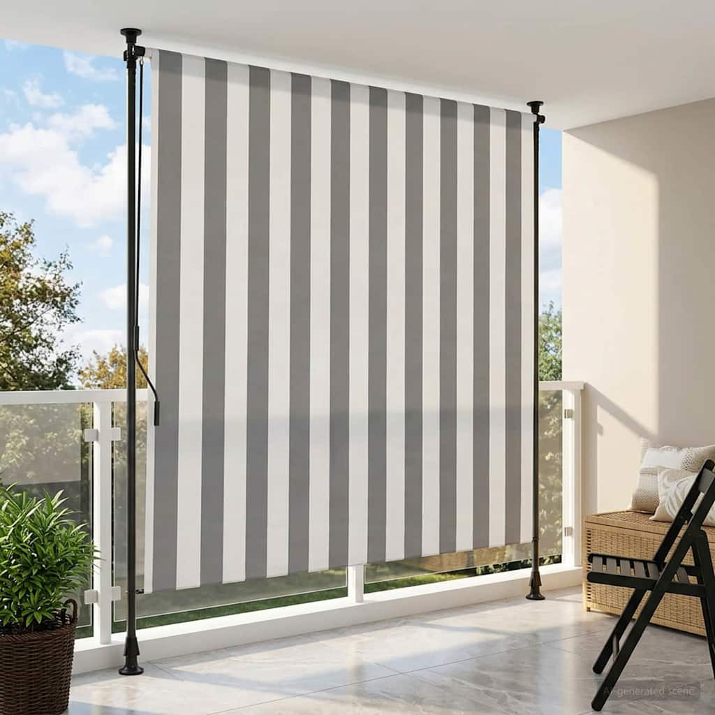 vidaXL Outdoor Rollo Anthrazit und Weiß 150 x 270 cm
