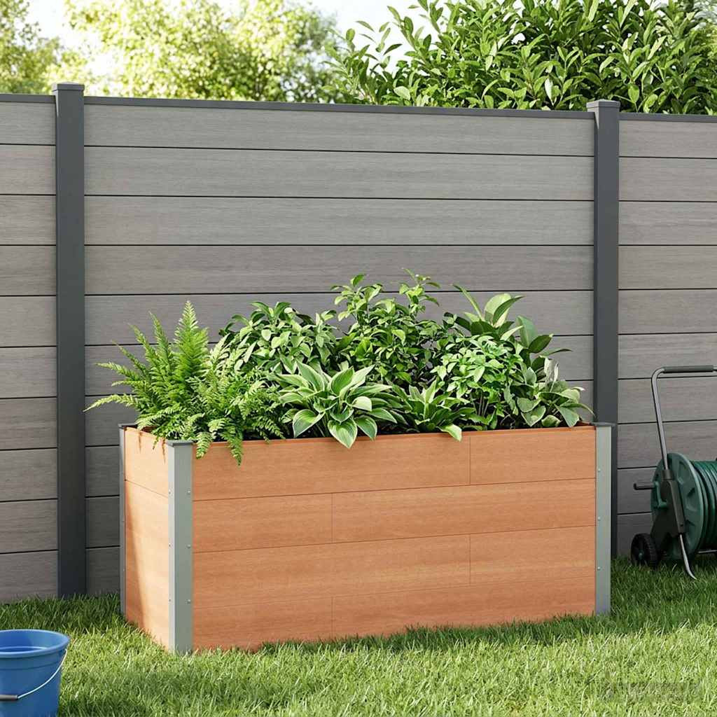 vidaXL Hochbeet Braun 150 x 50 x 91 cm WPC und Aluminium