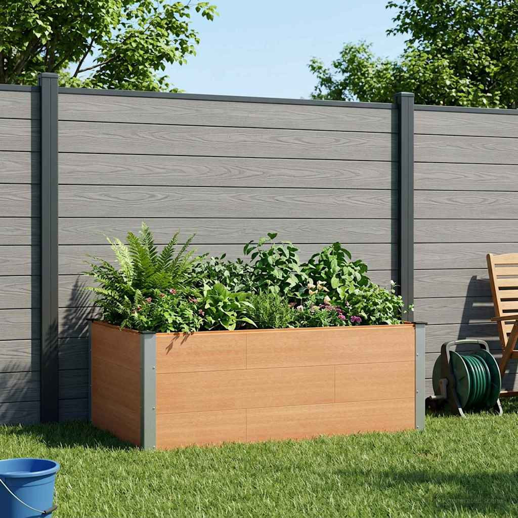 vidaXL Hochbeet Braun 150 x 100 x 54 cm WPC und Aluminium