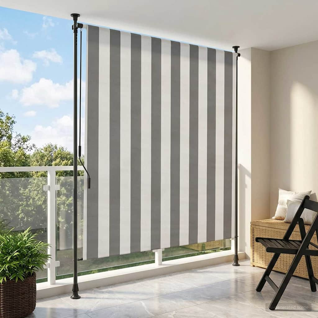 vidaXL Outdoor Rollo Anthrazit und Weiß 200 x 270 cm