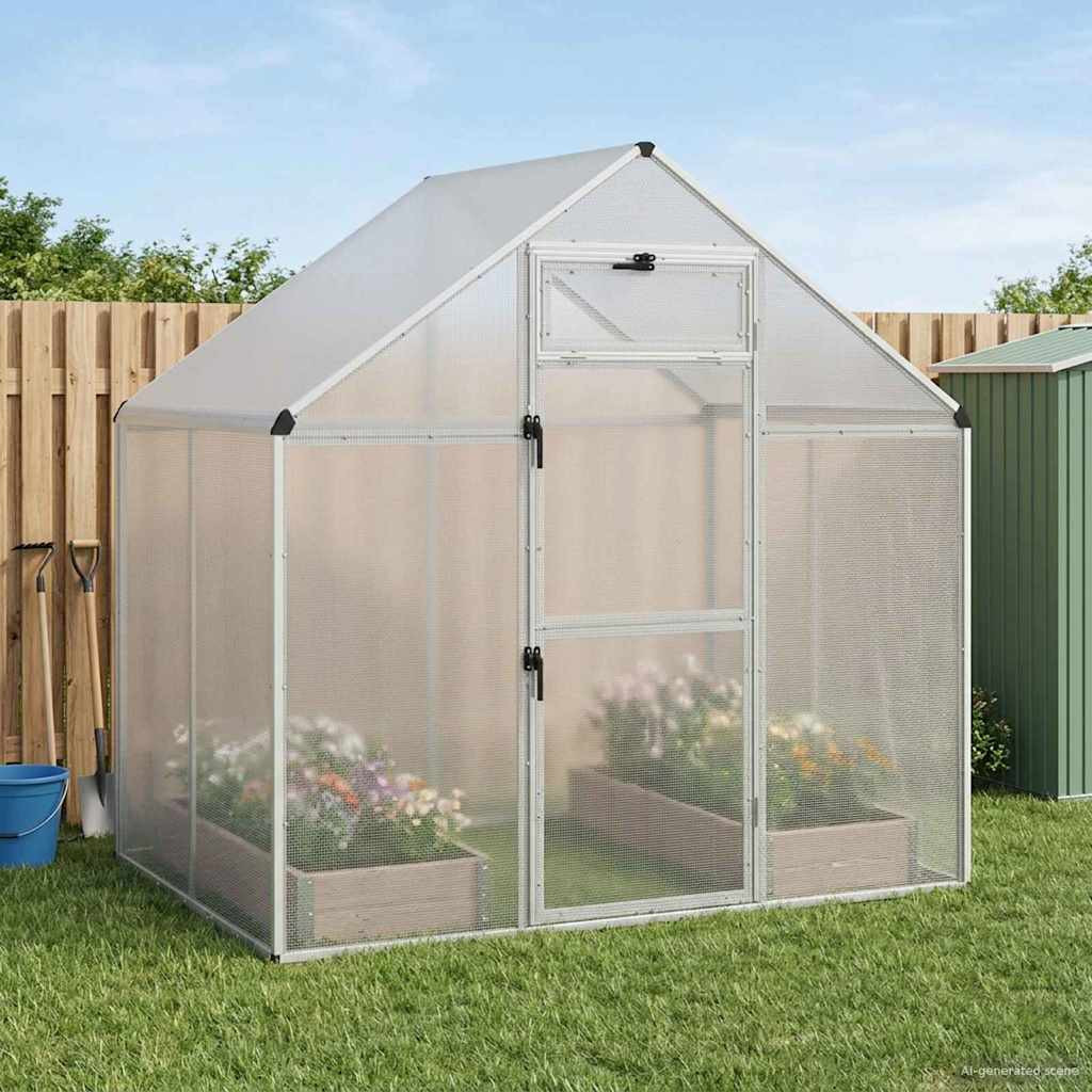 vidaXL Vogelkäfig Silber 181,5 x 112 x 173,5 cm
