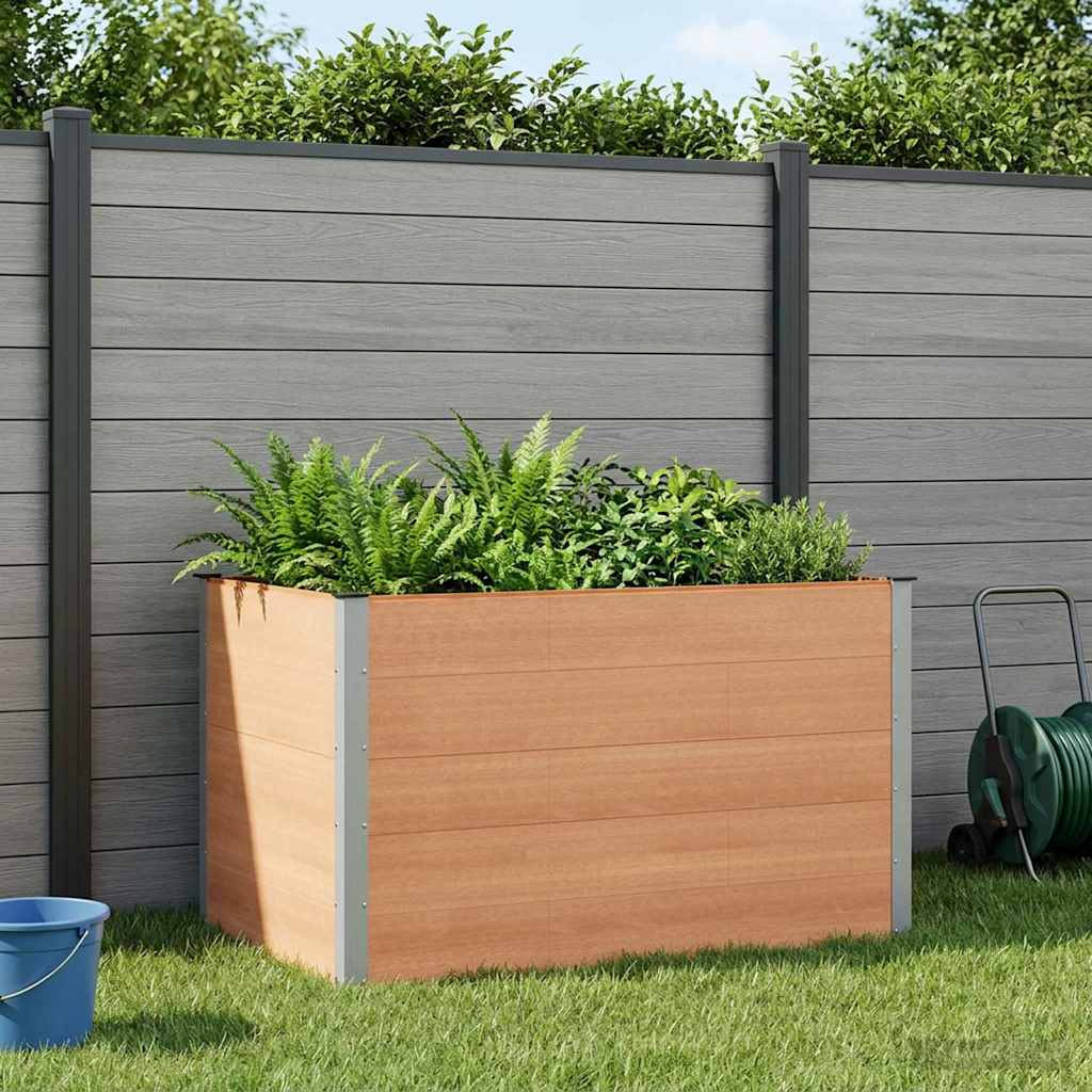 vidaXL Hochbeet Braun 150 x 100 x 91 cm WPC und Aluminium