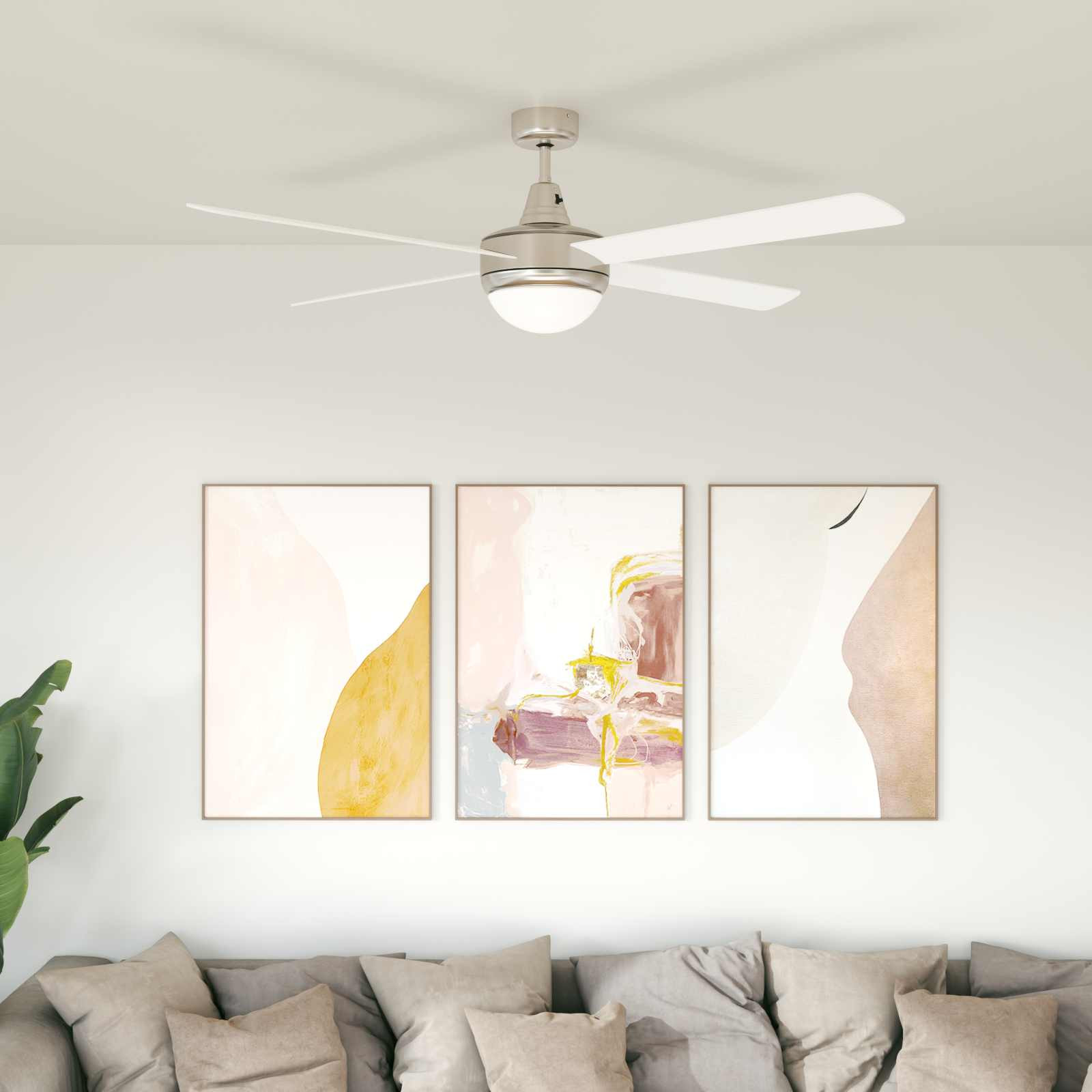 vidaXL Deckenventilator mit Licht und Fernbedienung Ø 130 cm Weiß