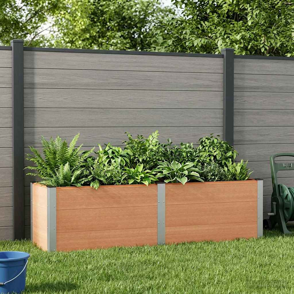 vidaXL Hochbeet Braun 200 x 50 x 54 cm WPC und Aluminium