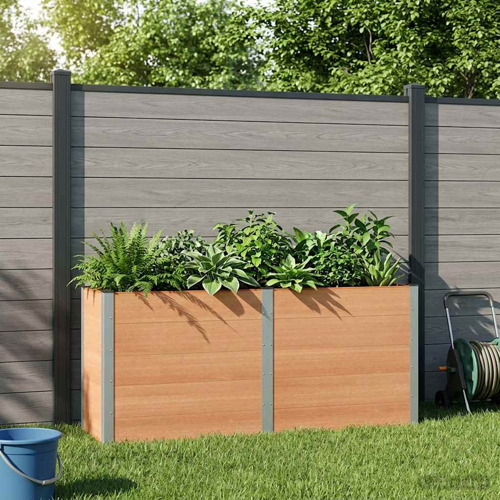 vidaXL Hochbeet Braun 200 x 50 x 91 cm WPC und Aluminium