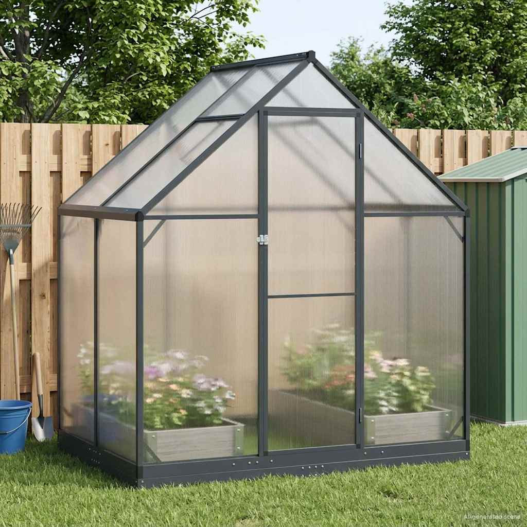 vidaXL Garten Gewächshaus mit Tür Anthrazit 183,5 x 123 x 207 cm