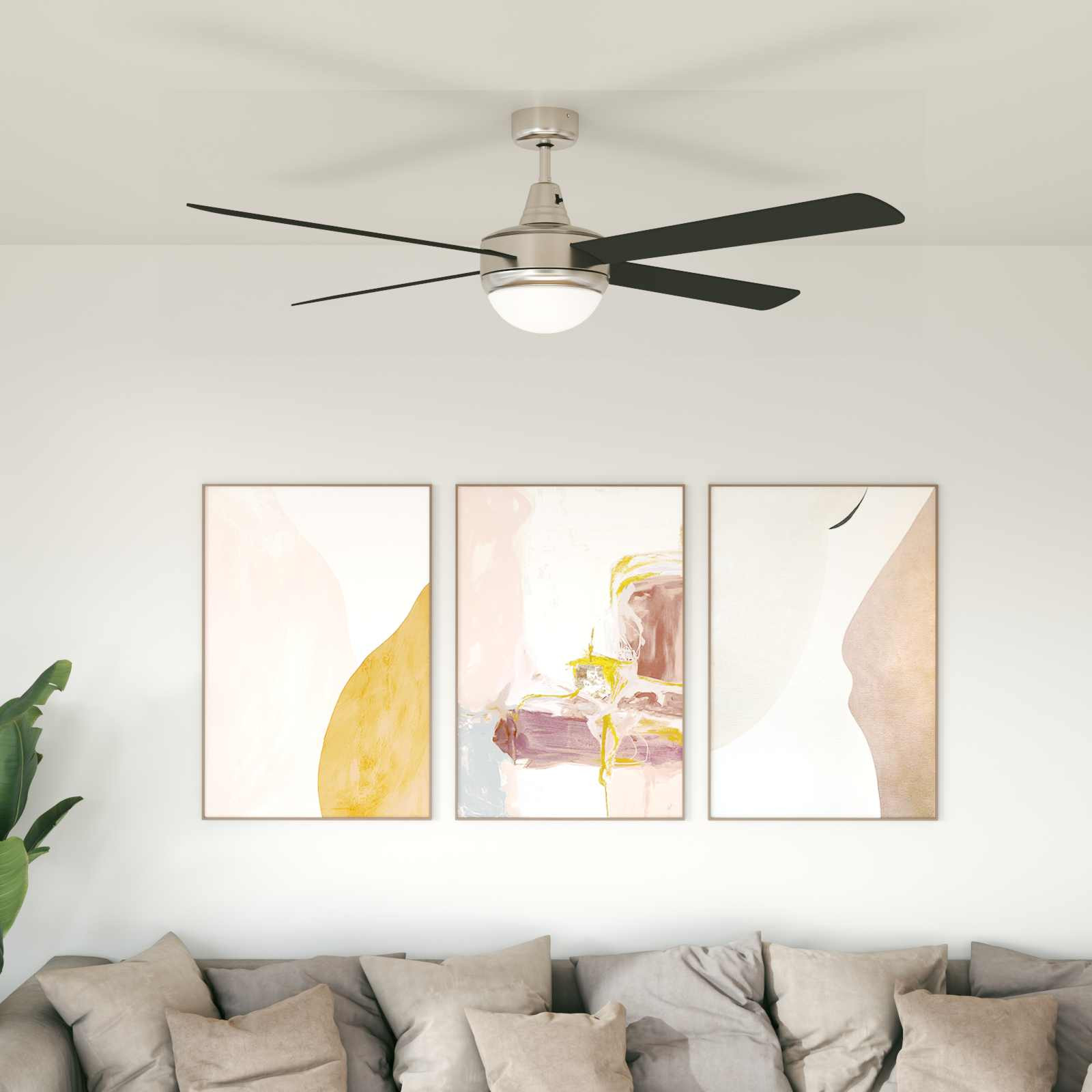 vidaXL Deckenventilator mit Licht und Fernbedienung Ø 130 cm Schwarz