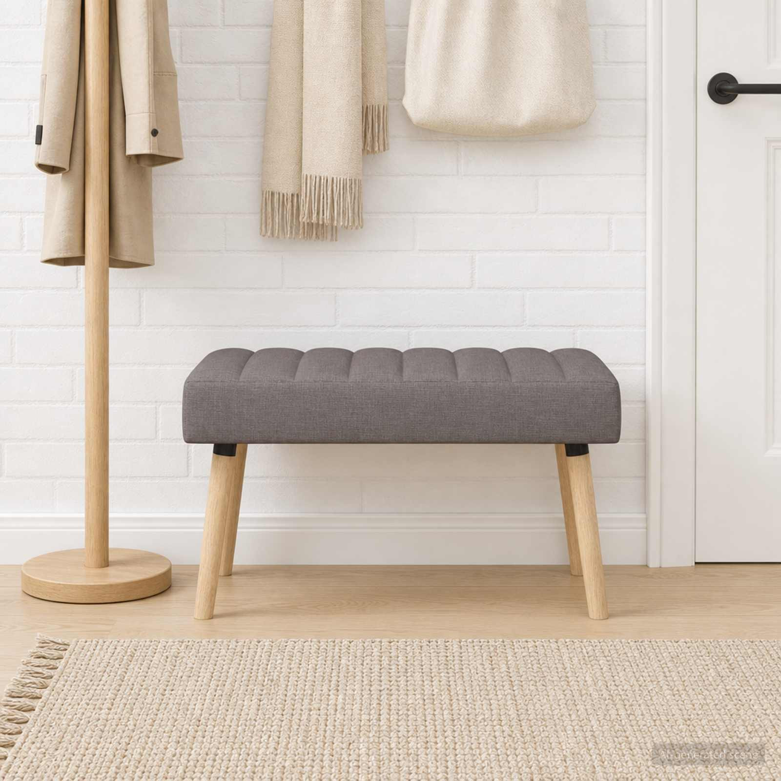 vidaXL Kanalgepolsterte Bank Taupe 80 x 40 x 46 cm Stoff