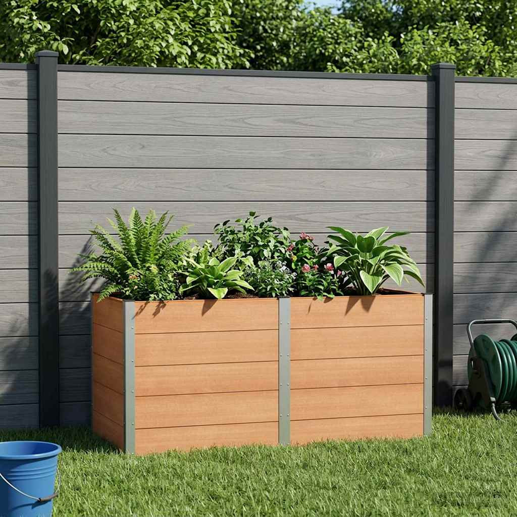 vidaXL Hochbeet Braun 200 x 100 x 91 cm WPC und Aluminium