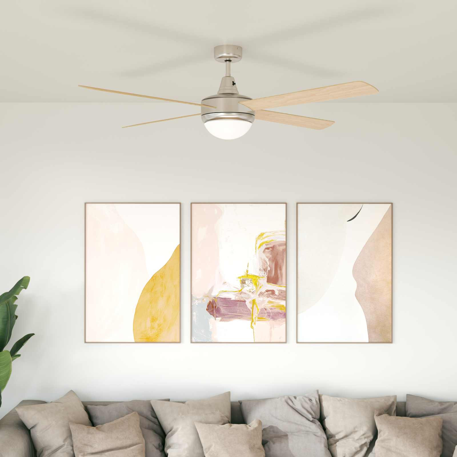 vidaXL Deckenventilator mit Licht und Fernbedienung Ø 130 cm Sonoma
