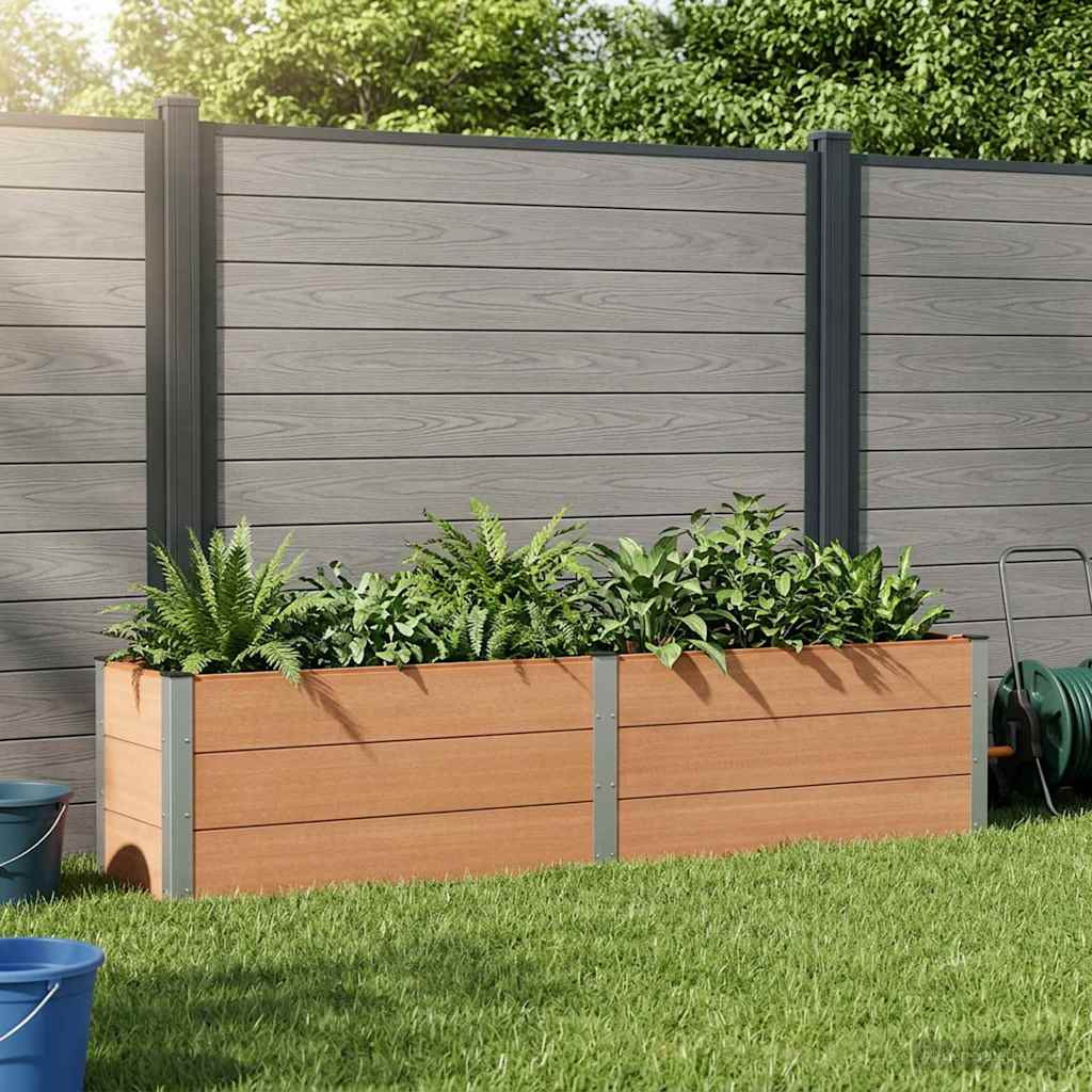 vidaXL Hochbeet Braun 250 x 50 x 54 cm WPC und Aluminium