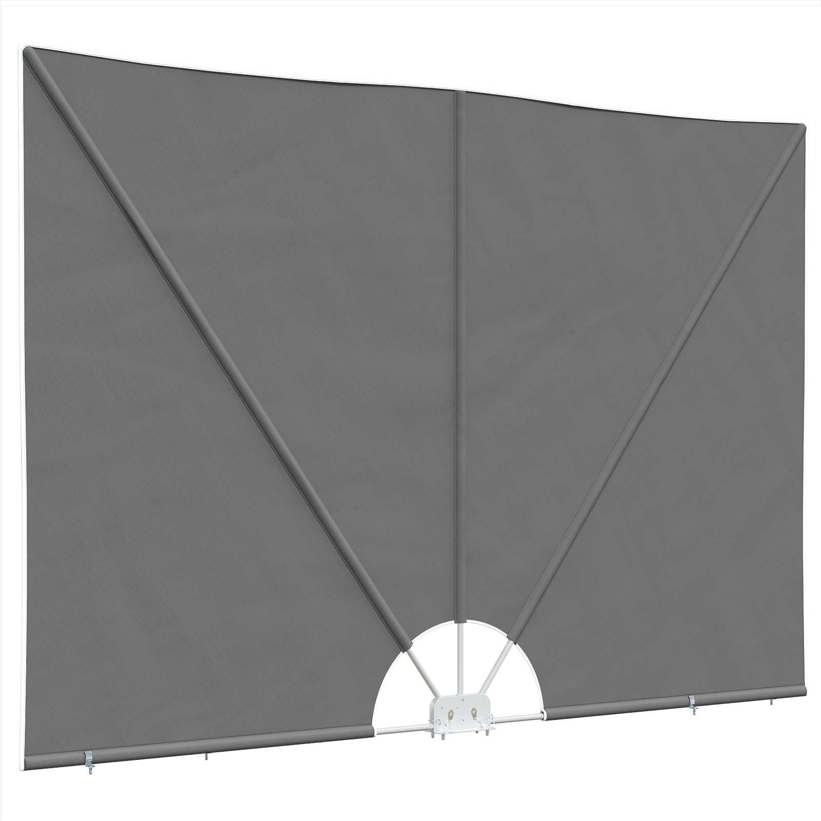 vidaXL Balkon Sichtschutz 240 x 160 cm Polyester Rechtwinklig Hellgrau