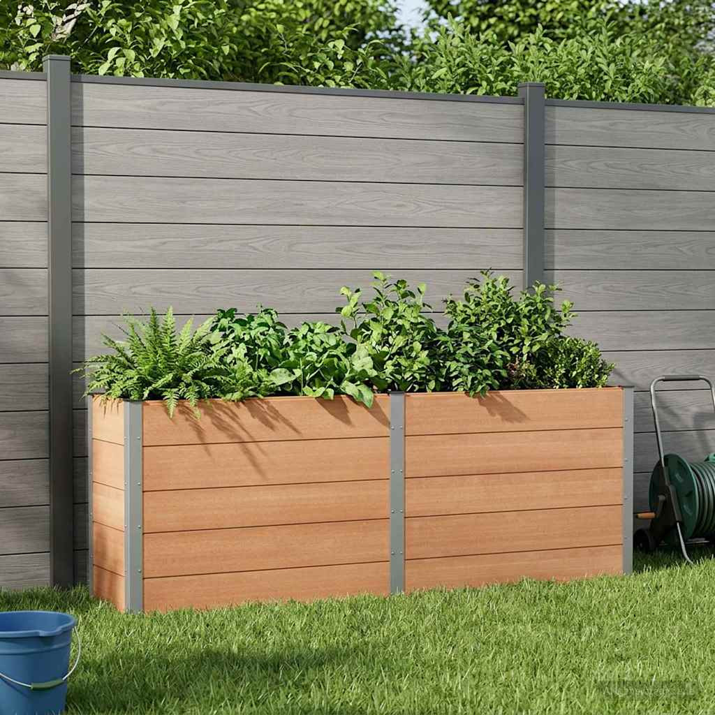 vidaXL Hochbeet Braun 250 x 50 x 91 cm WPC und Aluminium