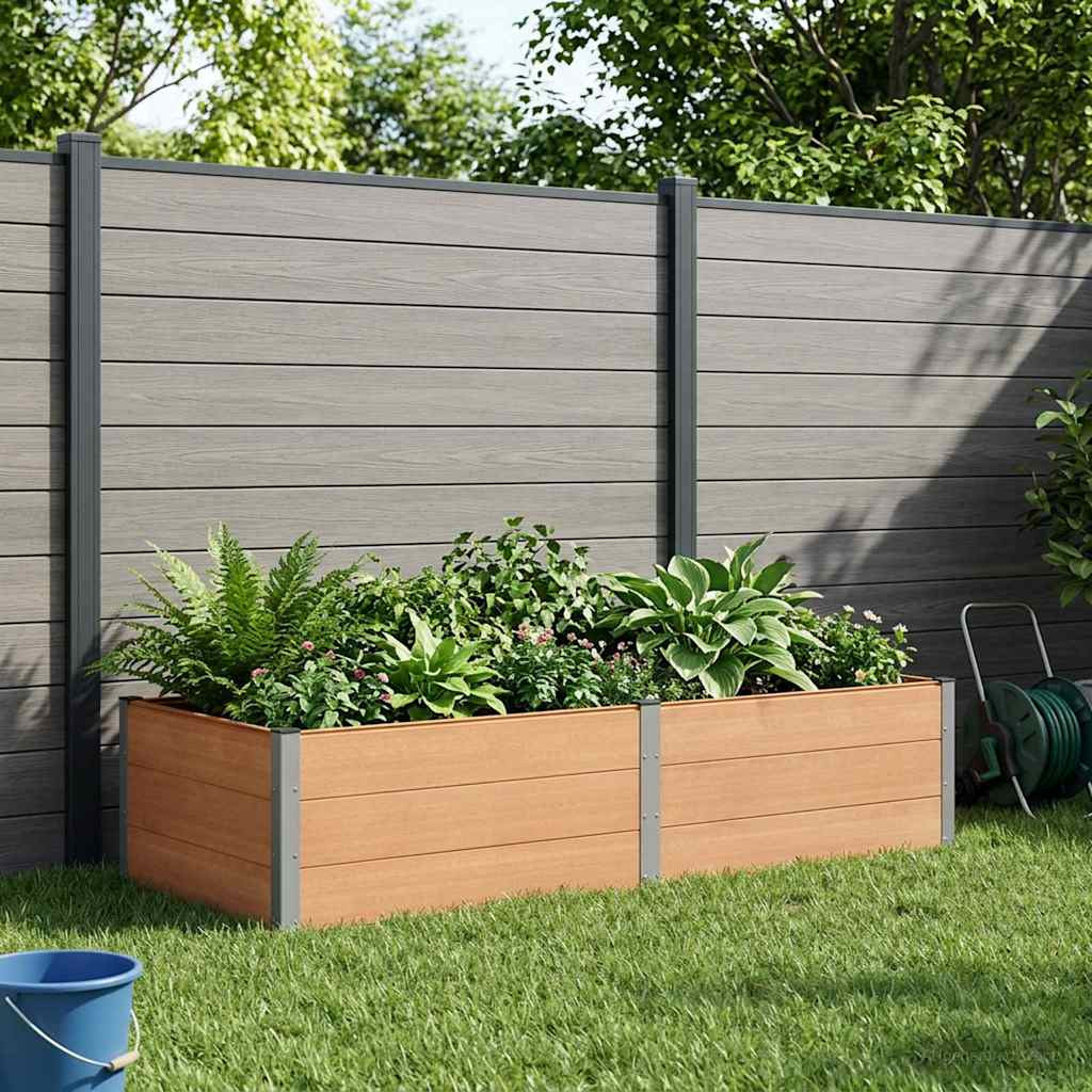 vidaXL Hochbeet Braun 250 x 100 x 54 cm WPC und Aluminium