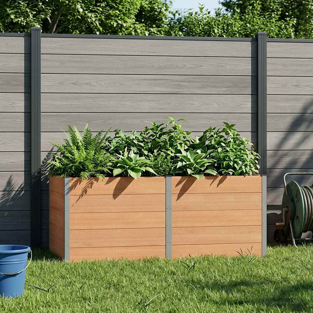 vidaXL Hochbeet Braun 250 x 100 x 91 cm WPC und Aluminium