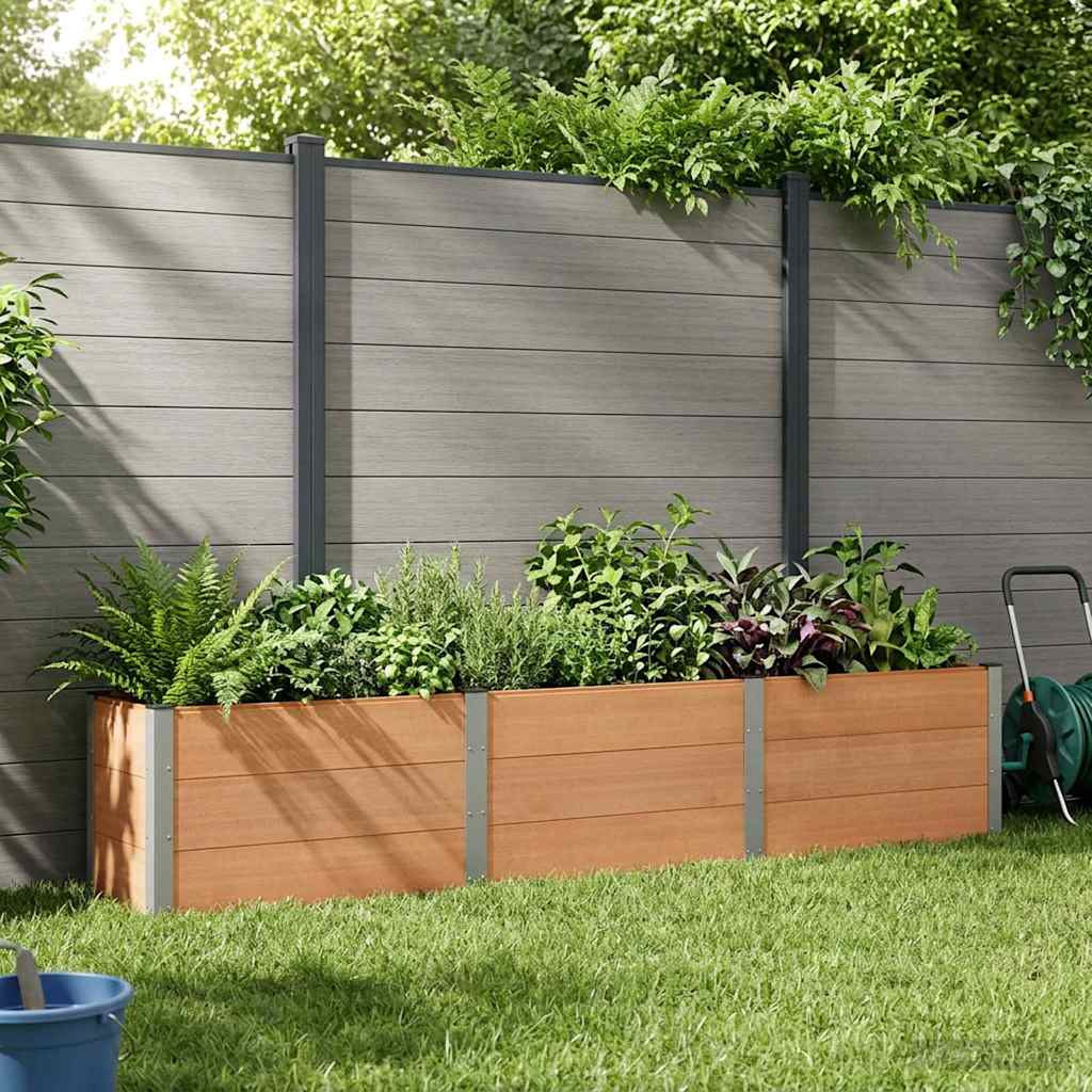 vidaXL Hochbeet Braun 300 x 50 x 54 cm WPC und Aluminium