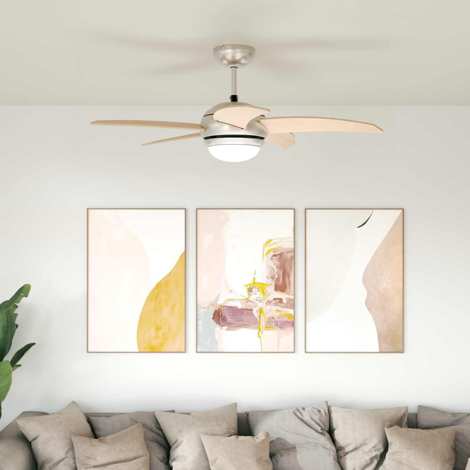 vidaXL Deckenventilator mit Licht und Fernbedienung Ø 110 cm Sonoma