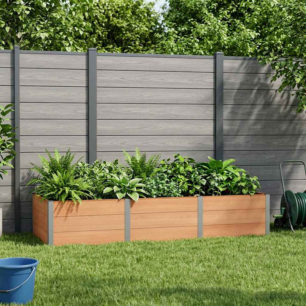 vidaXL Hochbeet Braun 300 x 100 x 54 cm WPC und Aluminium