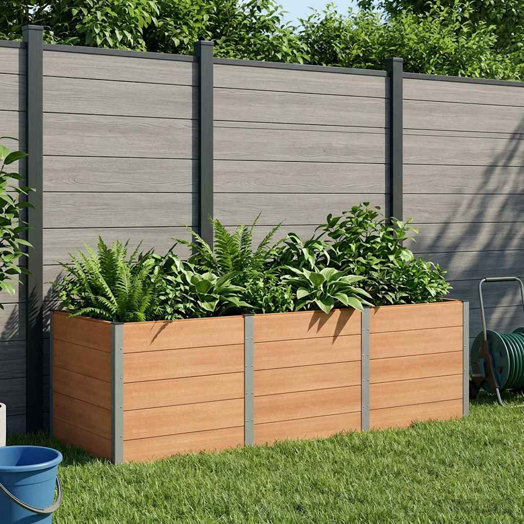 vidaXL Hochbeet Braun 300 x 100 x 91 cm WPC und Aluminium