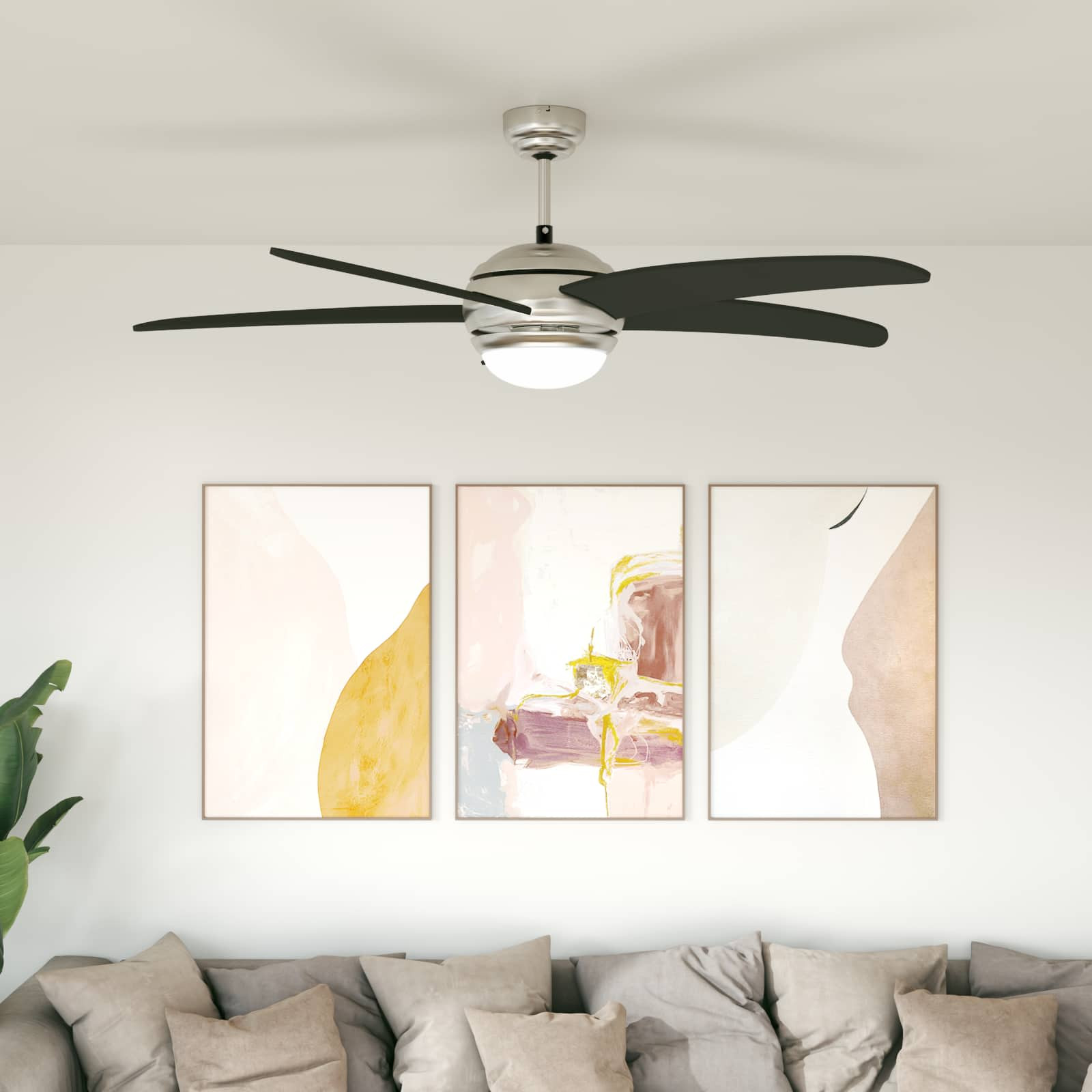 vidaXL Deckenventilator mit Licht und Fernbedienung Ø 130 cm Schwarz