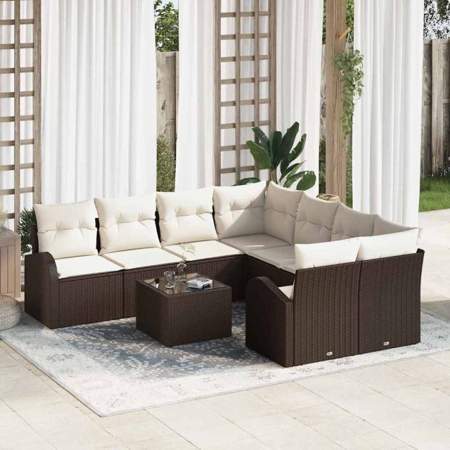 vidaXL Gartensofa-set Braun 55 x 55 x 37 cm Poly-Rattan