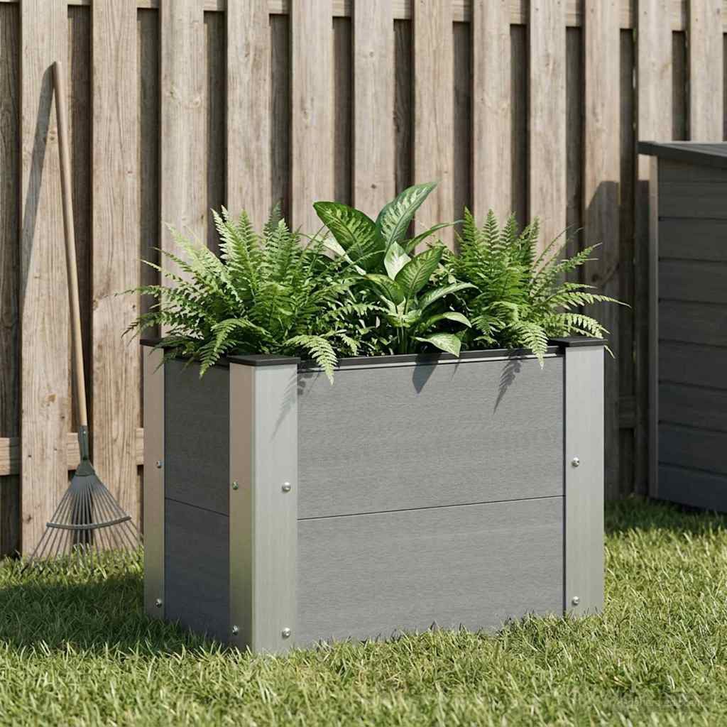 vidaXL Hochbeet Grau 50 x 30 x 36 cm WPC und Aluminium