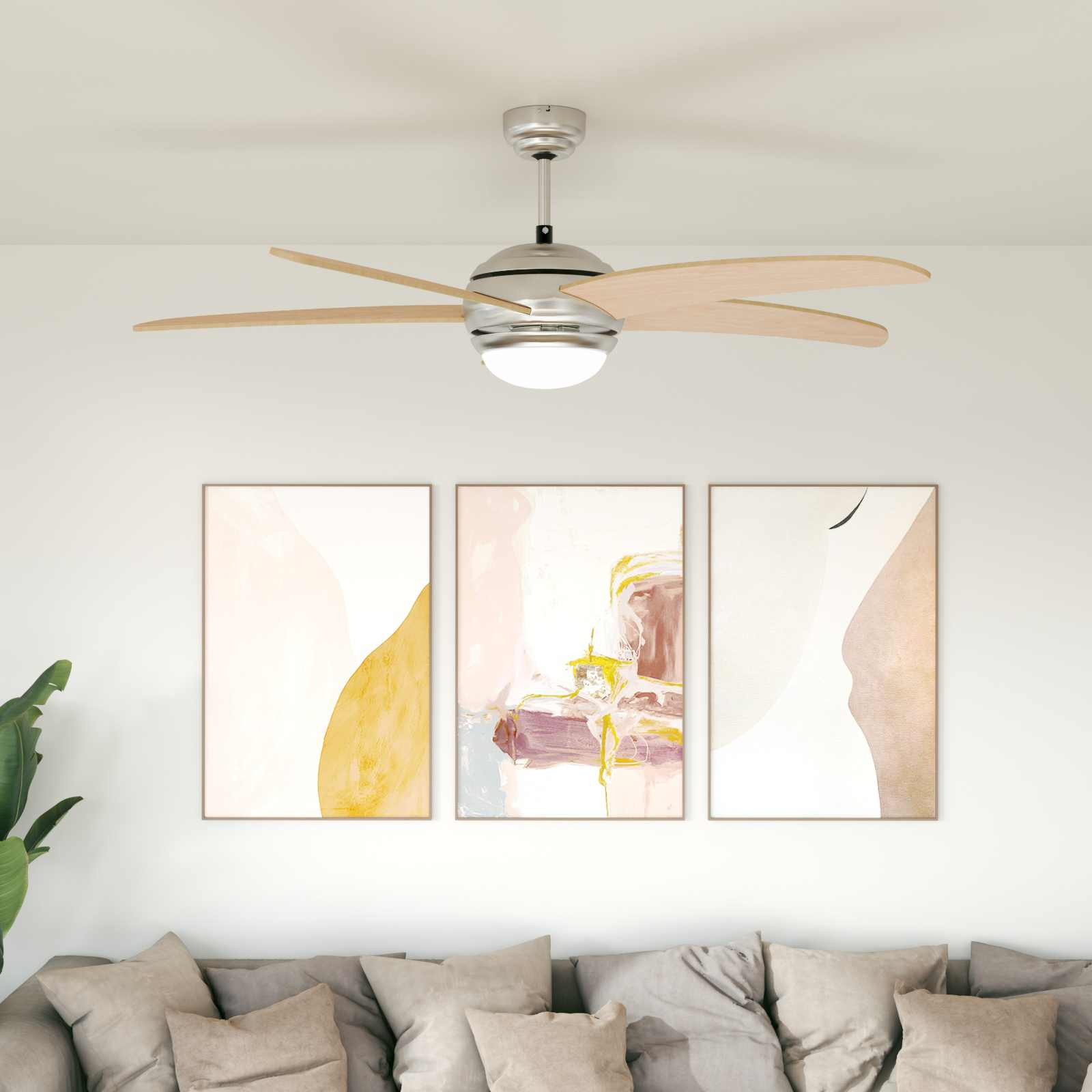 vidaXL Deckenventilator mit Licht Ø 130 cm Sonoma