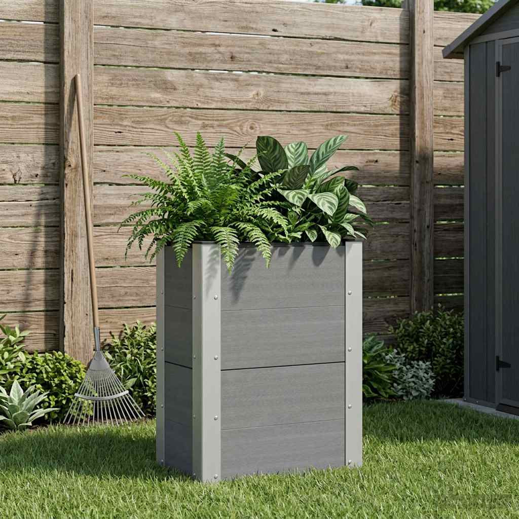 vidaXL Hochbeet Grau 50 x 30 x 72 cm WPC und Aluminium