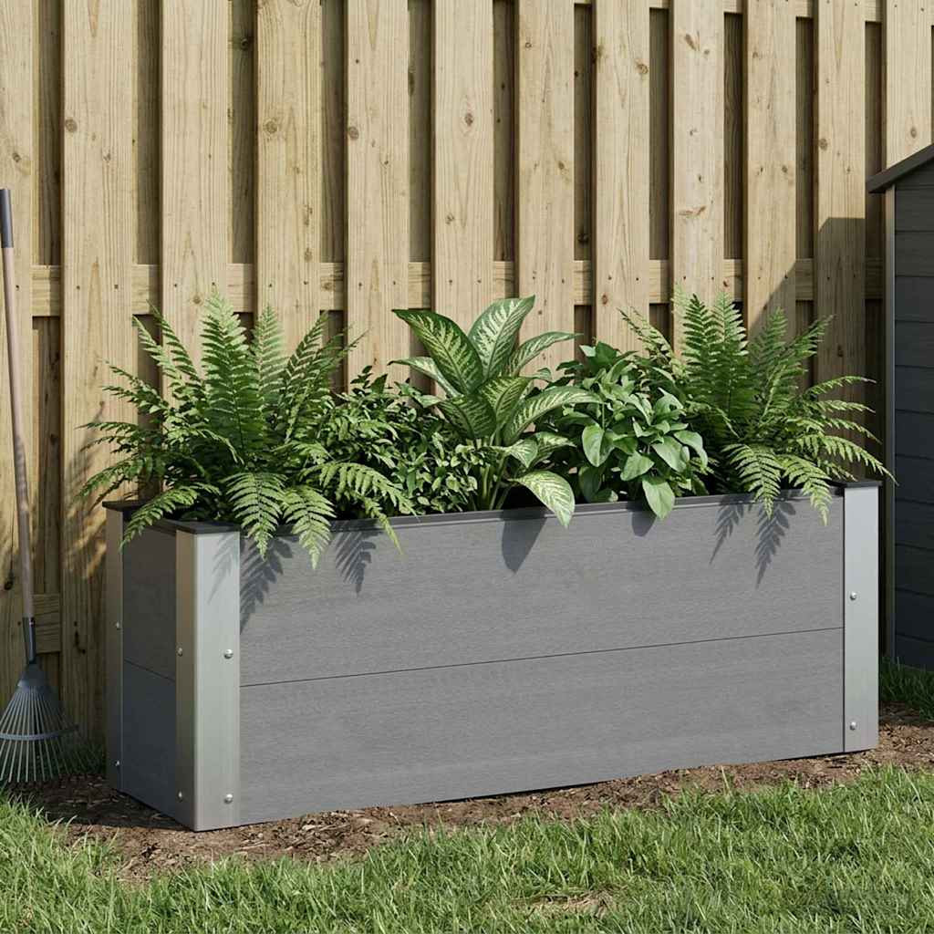 vidaXL Hochbeet Grau 100 x 30 36 cm WPC und Aluminium